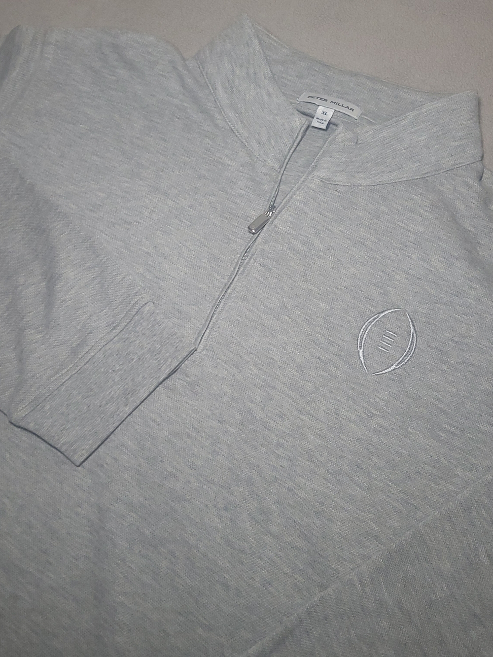 Peter Millar Crown Comfort 1/4 Zip Pullover Men's XL Gray Pique Knit ME0K49